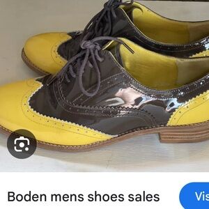 Boden Men's Yellow and Brown Oxfords (unisex shoes.